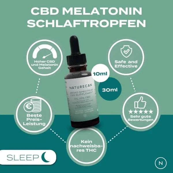 CBD Melatonin Schlaftropfen - 2 + 1 Gratis