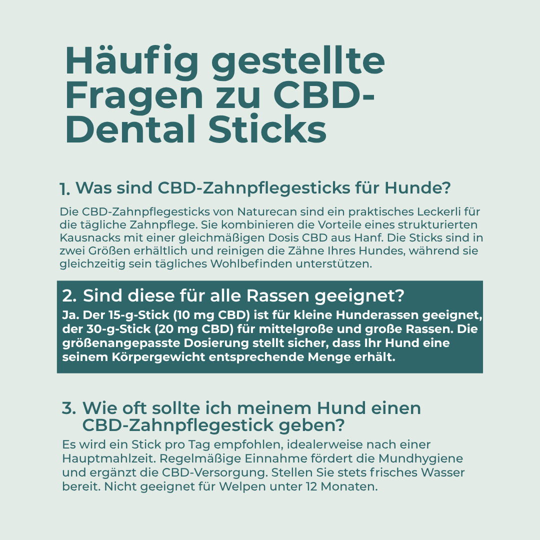 CBD Zahnpflege - Sticks für Hunde